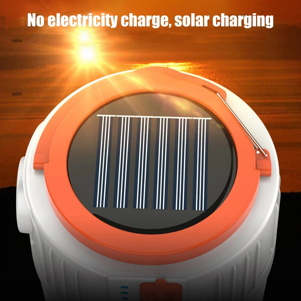 bombillo de campin con panel solar