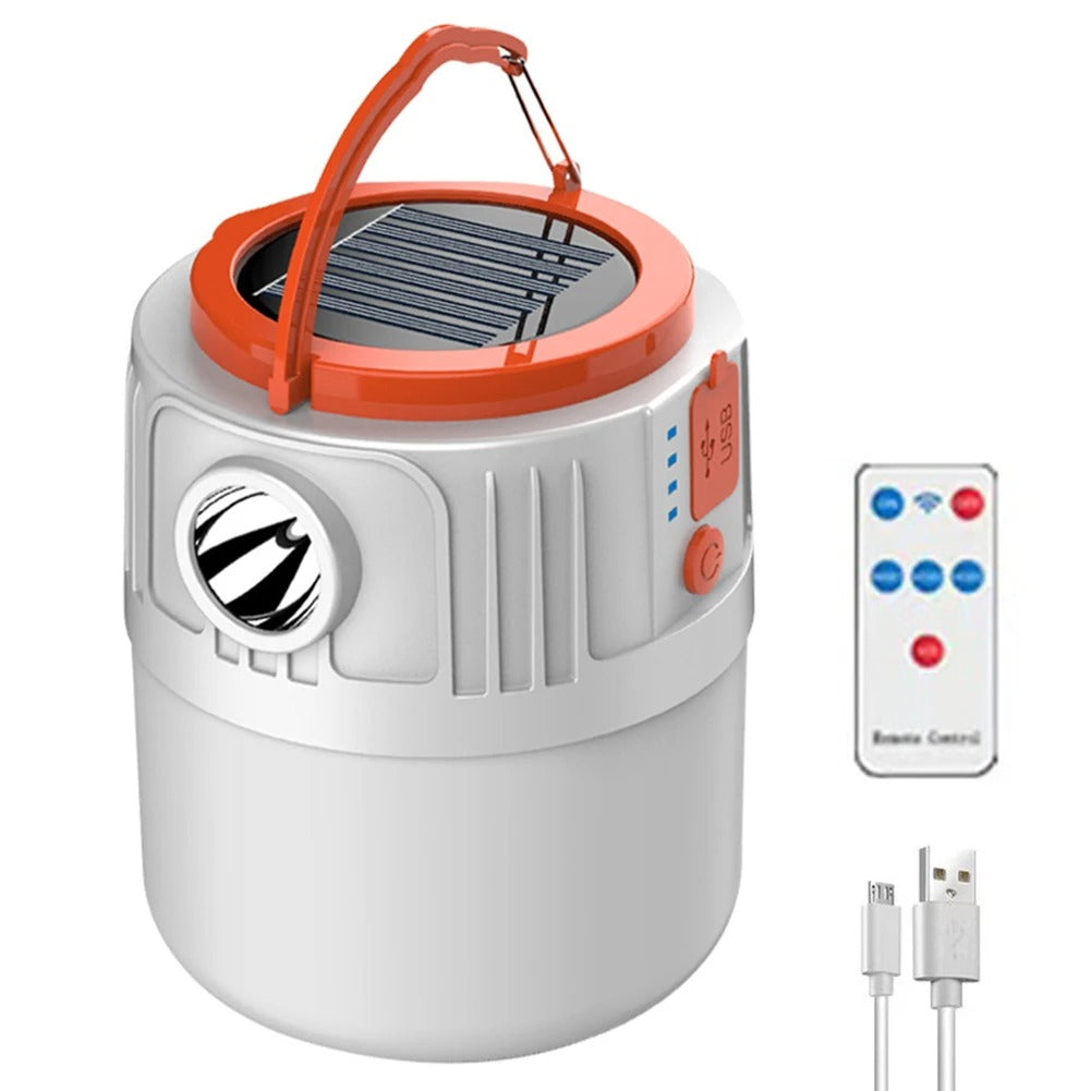 bombillo de campin con panel solar