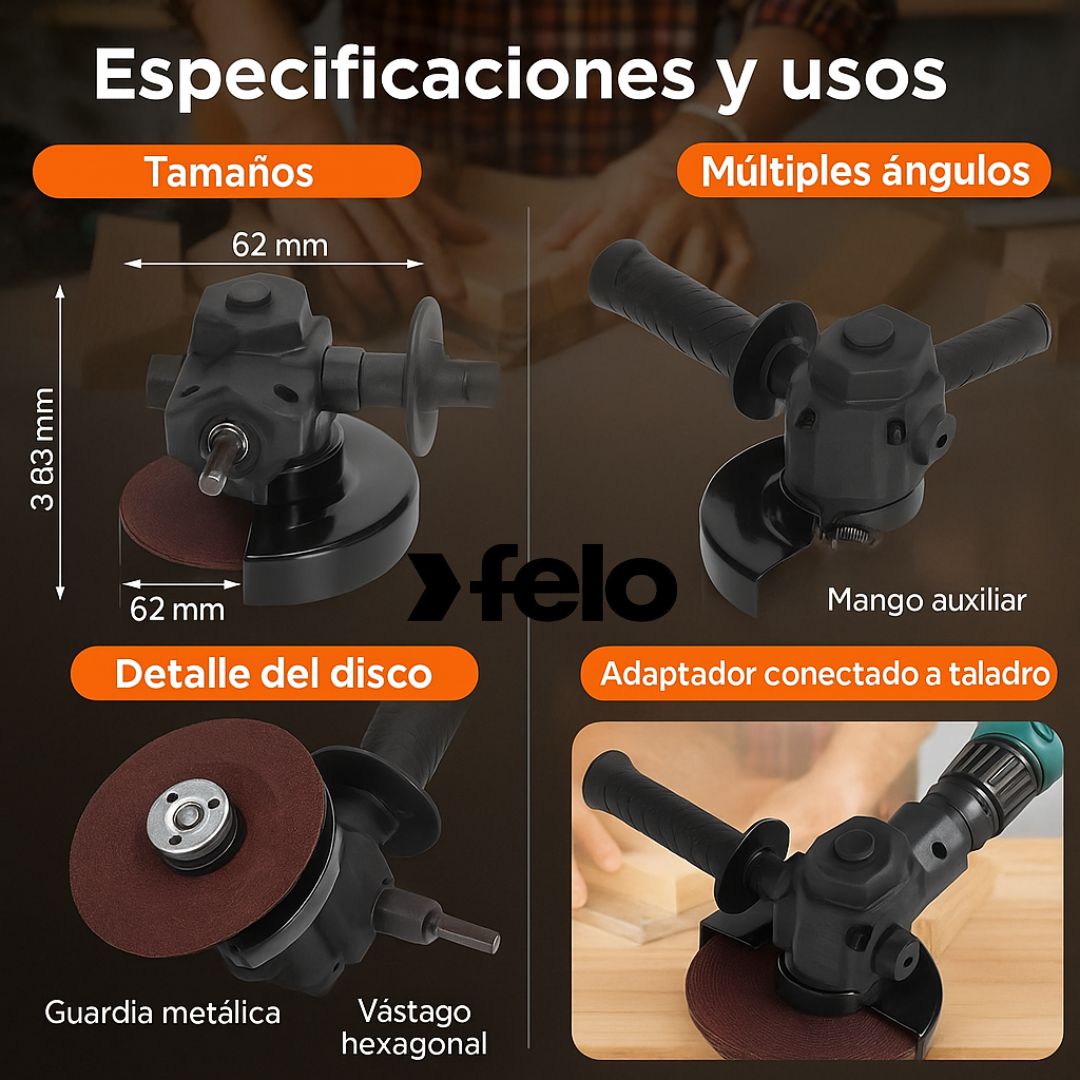 ADAPTADOR MULTIFUNCIONAL DE TALADRO A PULIDORA