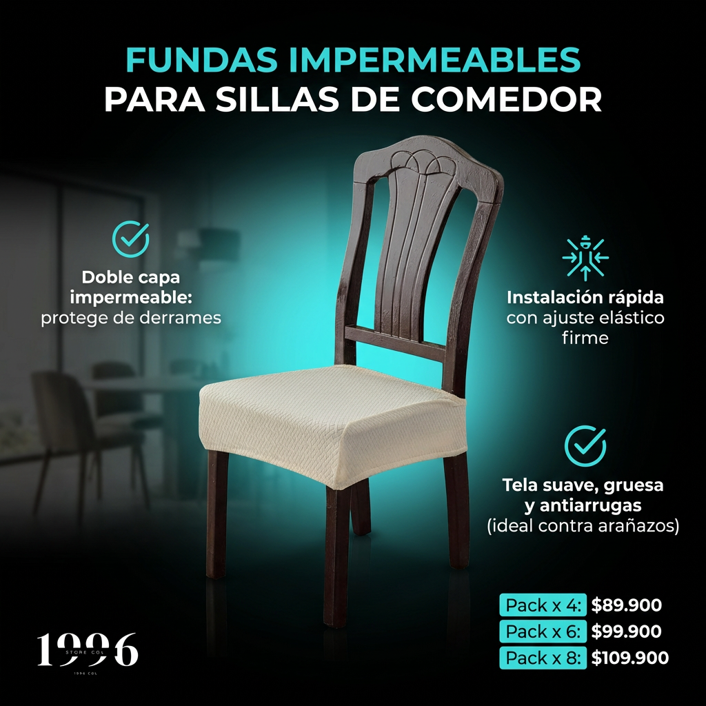 FUNDAS IMPERMEABLES PARA SILLAS DE COMEDOR
