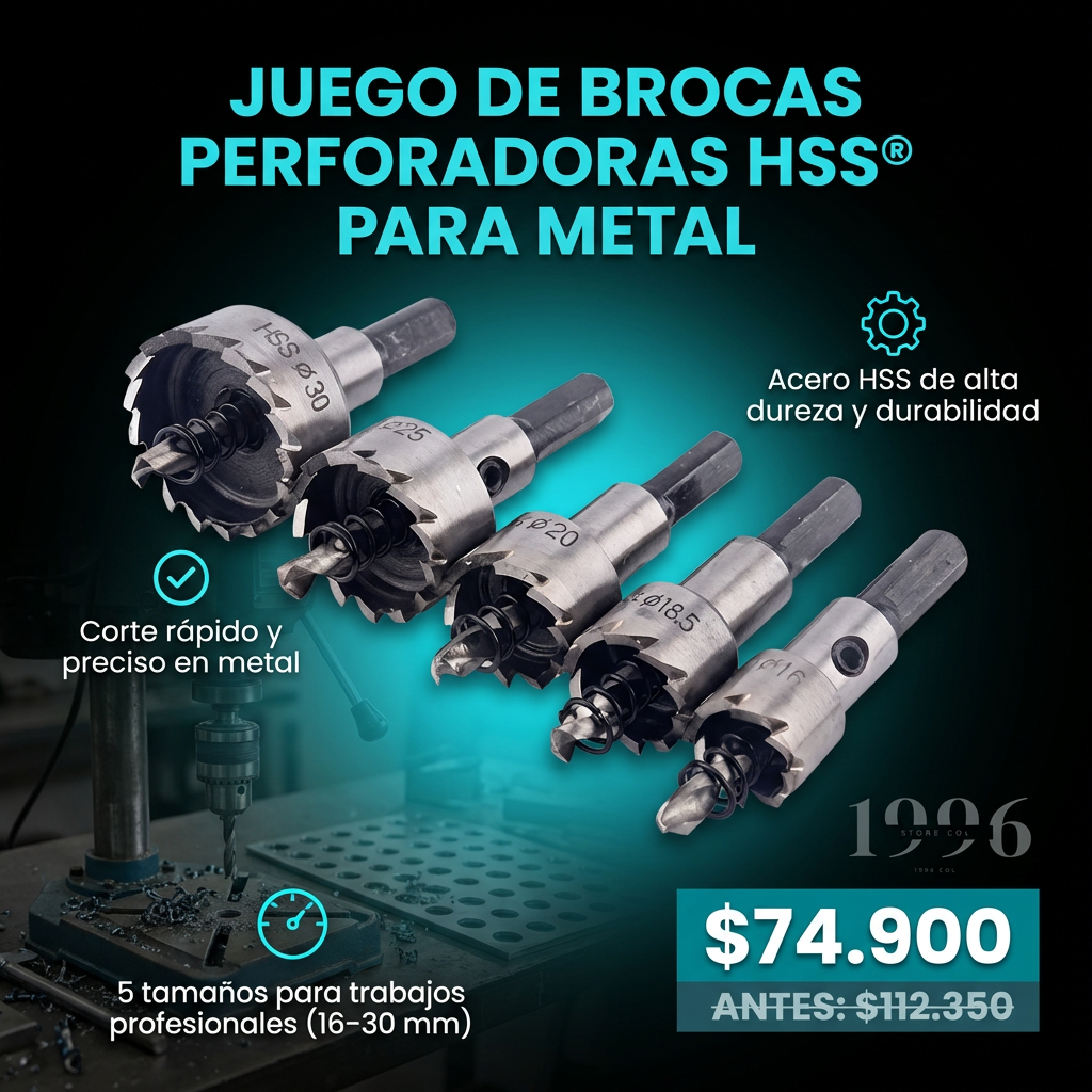 JUEGO DE BROCAS PERFORADORAS HSS® PARA METAL