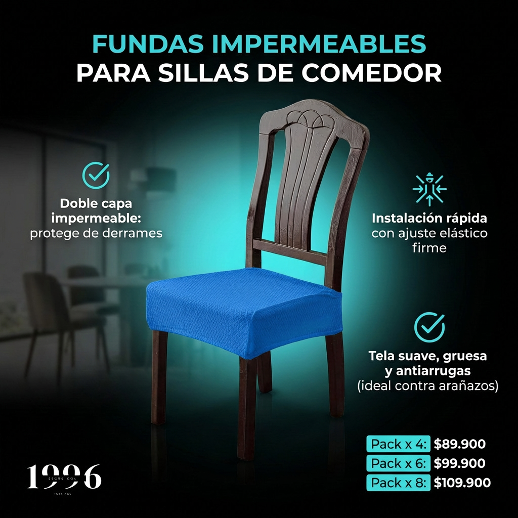 FUNDAS IMPERMEABLES PARA SILLAS DE COMEDOR